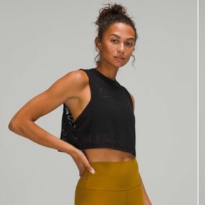Lululemon All Yours Crop Tank Top Veil Black